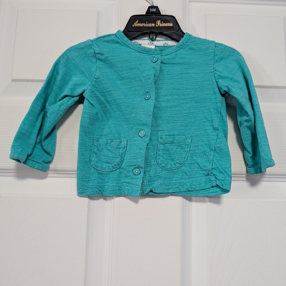 Carter's Teal Button-Up Cardigan 9 Months